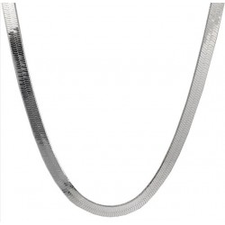 gargantilla de plata plana 3 mm 45 cm
