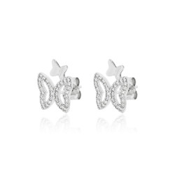 pendientes de lata mariposa con circonitas