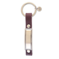 LLAVERO DE ACERO Y PIEL PERSONALIZABLE