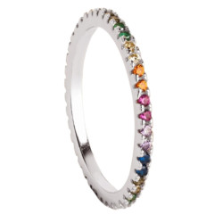 anillo de plata multicolor