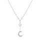 Collar de plata rodidado cadena con estrella 