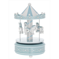 CARROUSEL CABALLOS PLATEADOS 10X18 CMS