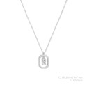 Gargantilla de inicial R de plata con circonitas