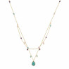 Collar de piedra natural chapado bolitas con gota 