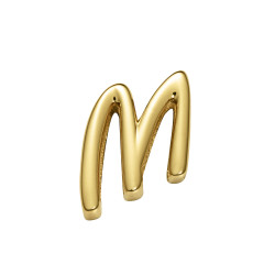 Motivo letra M de acero IP dorado 