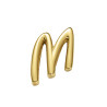 Motivo letra M de acero IP dorado 