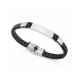PULSERA HOMBRE ACERO Y PIEL TREZADA BICOLOR VICERO