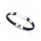 PULSERA HOMBRE ACERO Y PIEL TREZADA BICOLOR VICERO