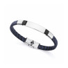 PULSERA HOMBRE ACERO Y PIEL TREZADA BICOLOR VICERO