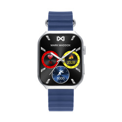 Reloj Smart de metal y correa de silicona azul