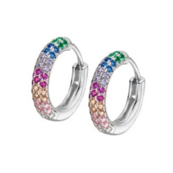 aros de plata de circonitas de colores  12.3mm
