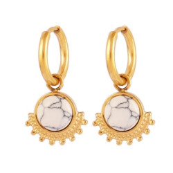 Pendientes de aro de acero  inoxidable en dorado