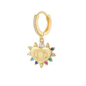 Pendientes de acero dorado corazon con circonitas