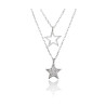 GARGANTILLA DE PLATA RODIADA ESTRELLAS DOBLE