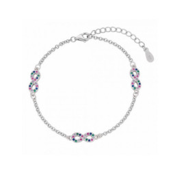 pulsera de plata triple infinito colores