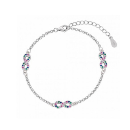 pulsera de plata triple infinito colores