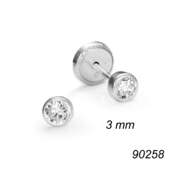 pendiente de plata chaton 3.3mm 