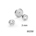 pendiente de plata chaton 3.3mm 