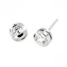 pendiente de plata chaton 4.5mm cierre tornillo