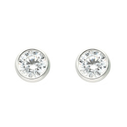 Pendientes en plata 1ªLey de chatón con circonita.