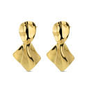 PENDIENTE ACERO 316 CHAPADO ORO 18 KT ROMBO IRREG
