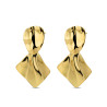 PENDIENTE ACERO 316 CHAPADO ORO 18 KT ROMBO IRREG