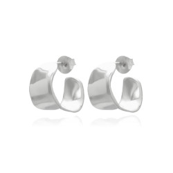 pendiente de plata tipo aro ancho tornillo 