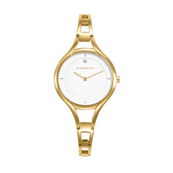 Reloj caja de acero Ip dorado 5 atm y brazalete Ip
