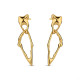 Pendientes de acero 316 chapado oro 18 kt rombo