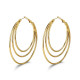 Pendientes de acero 316 chapado oro 18 kt aro trip