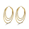 Pendientes de acero 316 chapado oro 18 kt aro trip