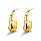 Pendientes de acero 316 chapado oro 18 kt aro