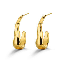 Pendientes de acero 316 chapado oro 18 kt aro