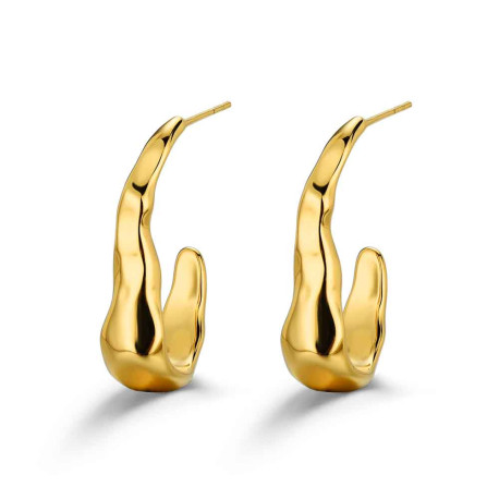 Pendientes de acero 316 chapado oro 18 kt aro