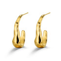 Pendientes de acero 316 chapado oro 18 kt aro