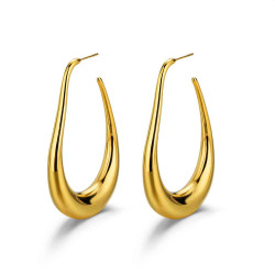 Pendientes de acero 316 chapado 18 kt aro 