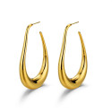 Pendientes de acero 316 chapado 18 kt aro 