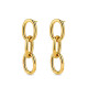 Pendientes de acero 316 chapado oro 18 kt triple