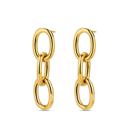 Pendientes de acero 316 chapado oro 18 kt triple
