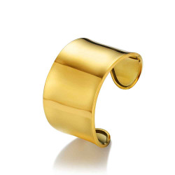 Brazalete de acero 316 chapado 18 kt liso