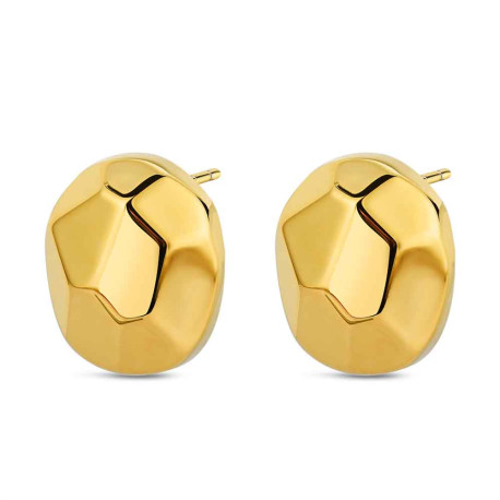 Pendientes de acero 316 chapado 18 kt oval 