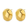 Pendientes de acero 316 chapado 18 kt oval 