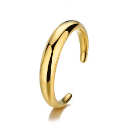Brazalete de acero 316 chapado 18 kt bombé 60 x 50