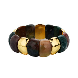 Pulsera de acero 316 chapado 18 kt rosa con piedra
