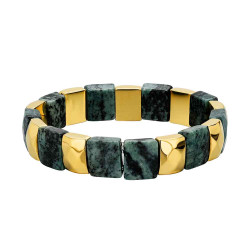 Pulsera de acero 316 chapado 18 kt con piedras 