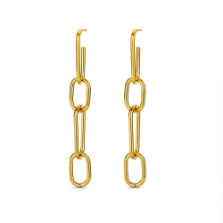 Pendientes de acero 316 chapado 18 kt eslabones 