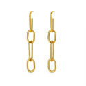 Pendientes de acero 316 chapado 18 kt eslabones 