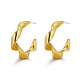 Pendientes de acero 316 chapado 18 kt aro rizado