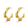Pendientes de acero 316 chapado 18 kt aro rizado