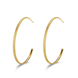 Pendientes de acero 316 chapado 18 kt aro de 60 mm
